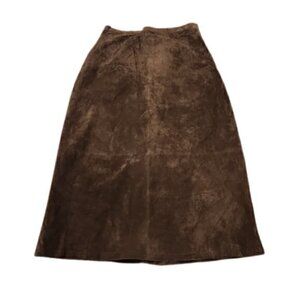 [Dialogue] Brown Leather Maxi Skirt - Size 14
